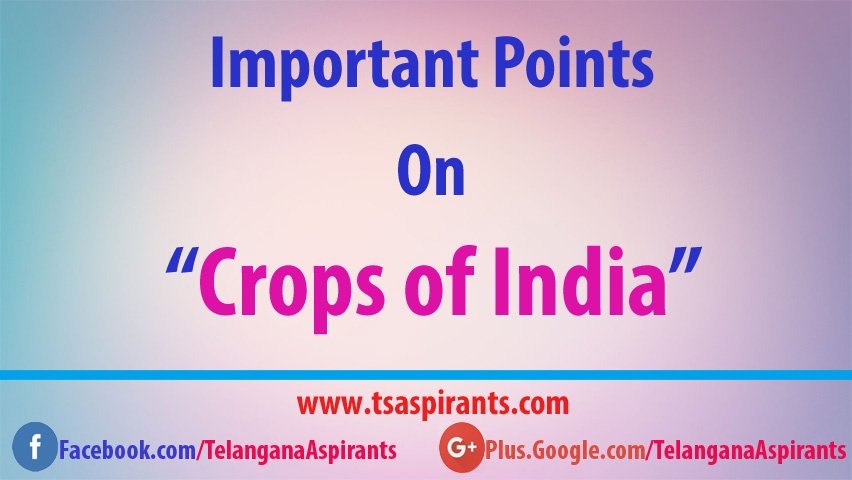 important crops in india
